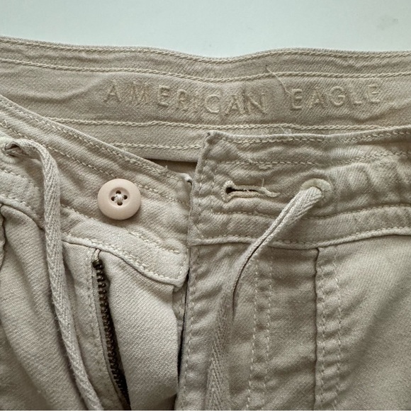 American Eagle Dreamy Drape Linen-Blend Baggy Wide-Leg Cargo Pants Size 0 - Picture 3 of 16